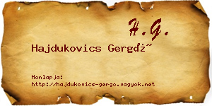 Hajdukovics Gergő névjegykártya
